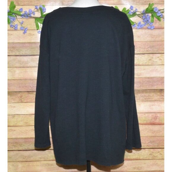 Pure Jill Ladies Black Pullover Crewneck Cotton Sweatshirt Size XL Pockets - Picture 5 of 8